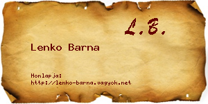 Lenko Barna névjegykártya